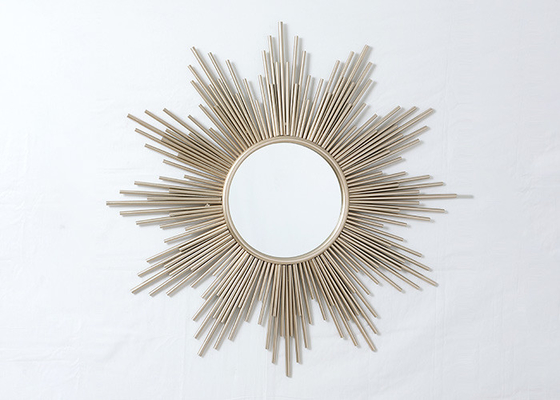 Large Size Pipe Sunburst Decorative Wall Hanging Mirror