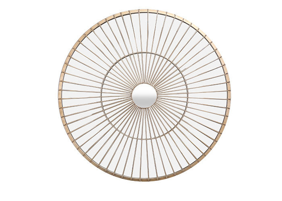 Wrought Frame MDF Decorative Round Metal Wall Art Mirror