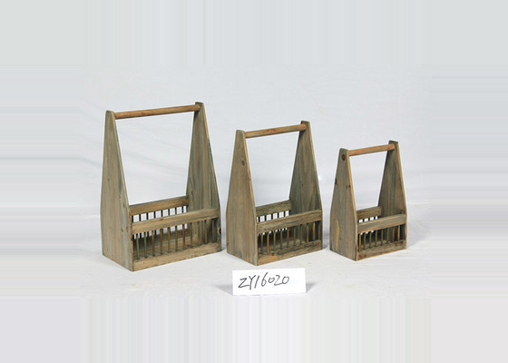 3 Sets Hand Made Bamboo Vintage Wooden Crate Basket