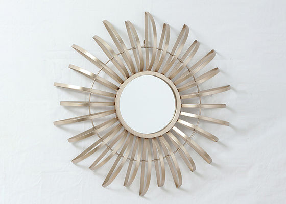 Colored Circular Rose Gold Sun Mirror Wall Decor