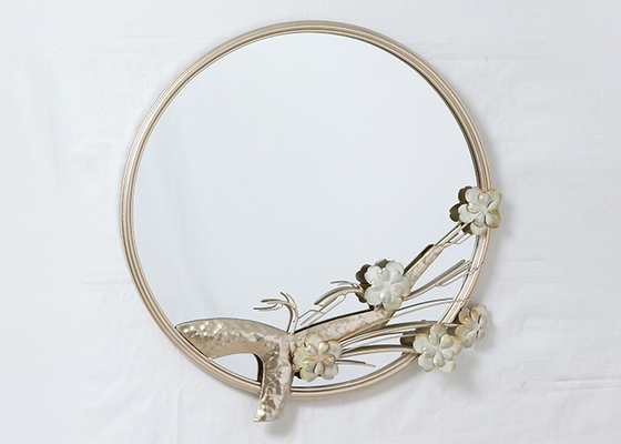 Wrought Frame Decorative Framed Metal Flower Mirror