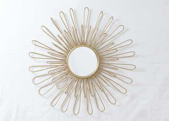 Modern Stylish Home Decoration Gold Sun Mirror Wall Decor