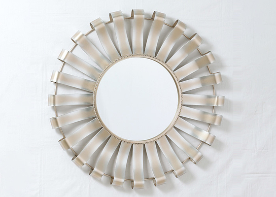 Decorative Round Hanging Sunburst Metal Wall Art Mirror