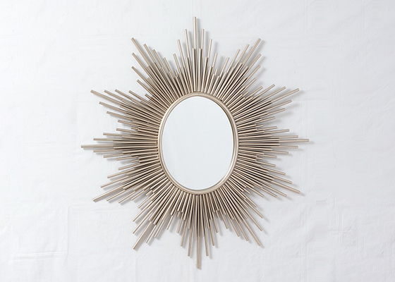 Large Size Pipe Sunburst Decorative Wall Hanging Mirror