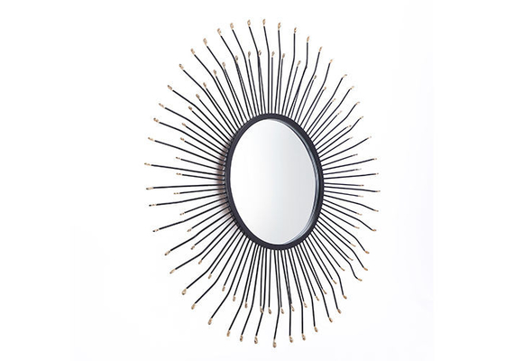 Sunburst Dotted Metal Wall Art Mirror