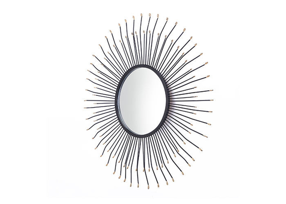 Sunburst Dotted Metal Wall Art Mirror