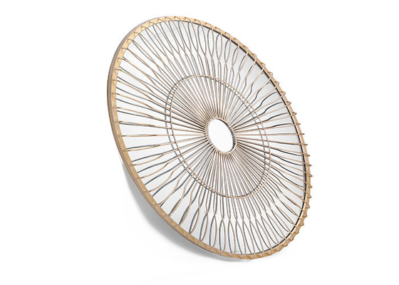 Wrought Frame MDF Decorative Round Metal Wall Art Mirror