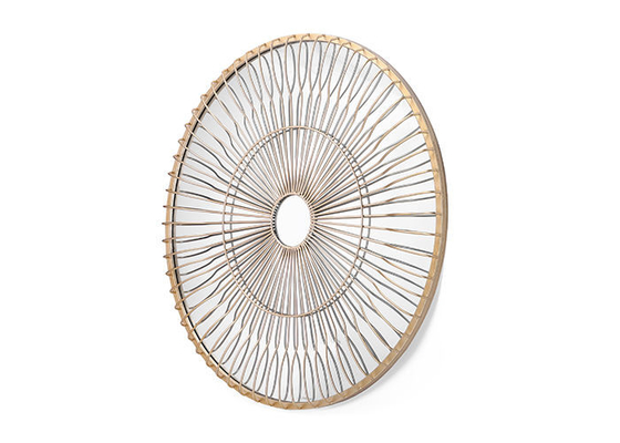 Wrought Frame MDF Decorative Round Metal Wall Art Mirror