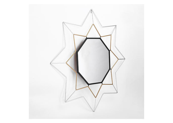 Modern Hexagonal Mirror Home Collection Star Metal Framed Wall Decorative Mirror