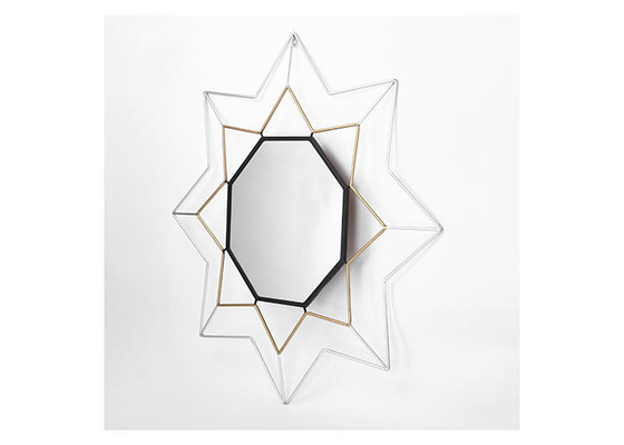 Modern Hexagonal Mirror Home Collection Star Metal Framed Wall Decorative Mirror