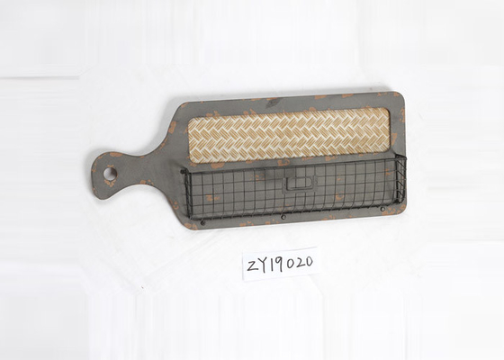 Kitchen Food Iron Wire Vintage Wall Wooden Crate Basket
