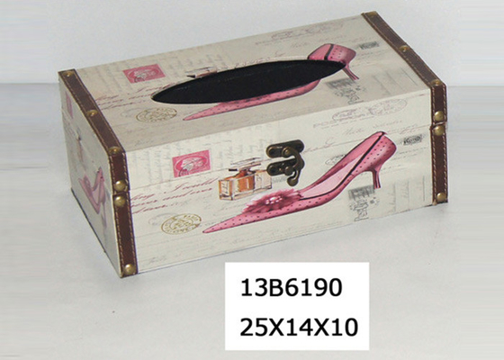 Living Room Office MDF PU Printing Wooden Tissue Box